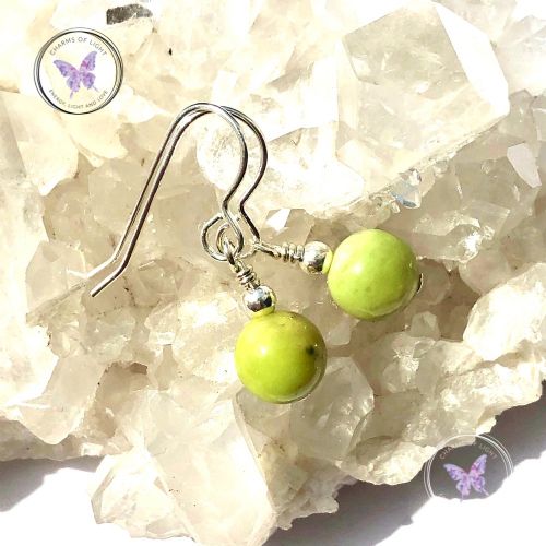 Classical Chrysoprase Silver Earrings